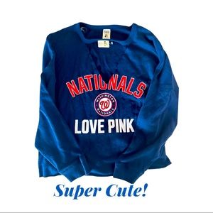 Victoria Secret PINK Nationals V Cut Out Neck Line Super Soft Comfy Pullover